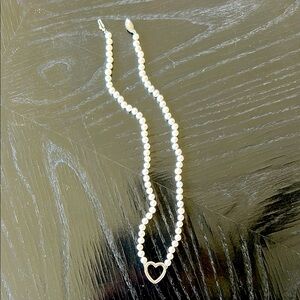 Freshwater Pearl Necklace with Heart Pendant